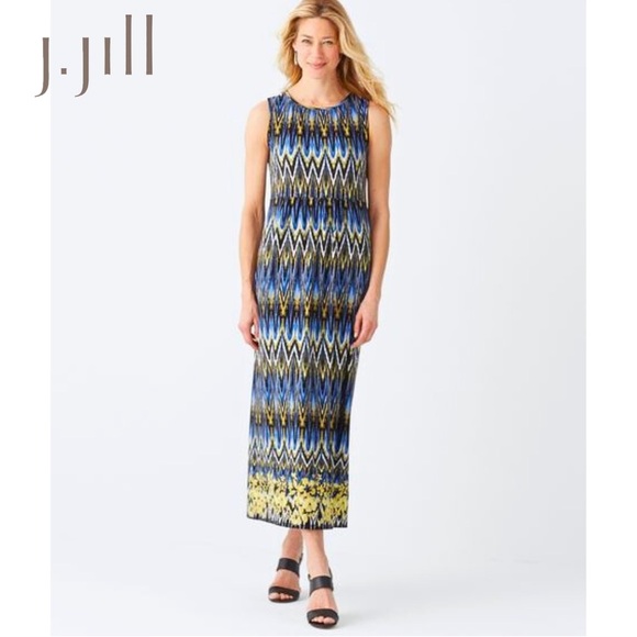 J. Jill Dresses & Skirts - J. Jill Wearever Collection Ikat Print Midi Dress